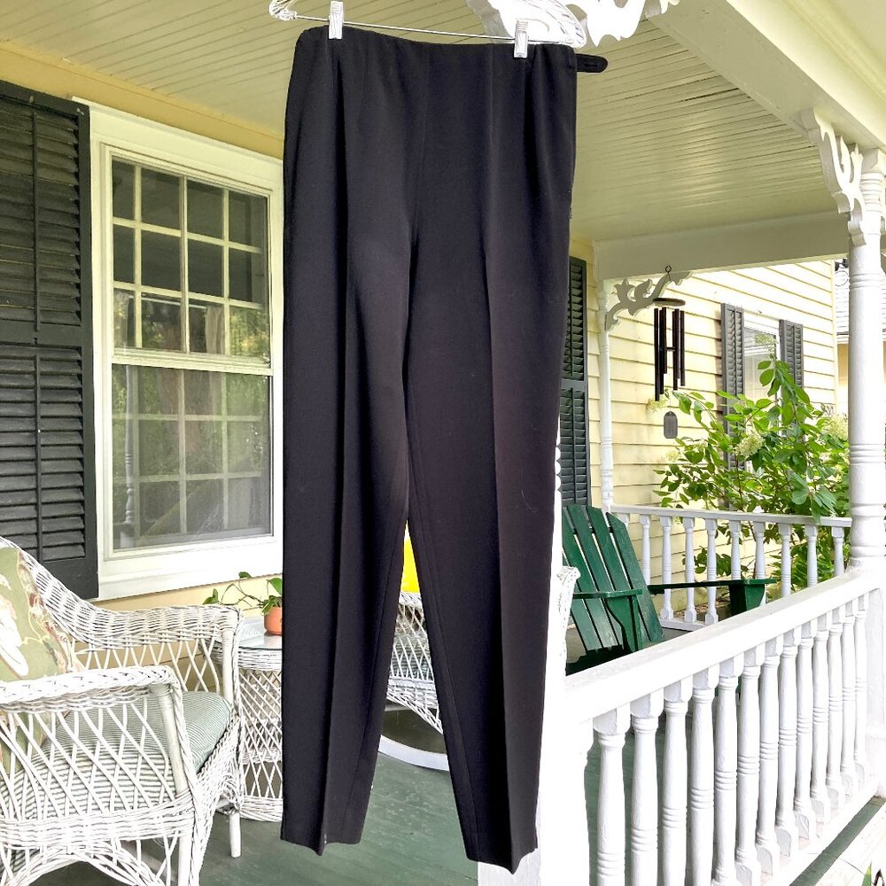 Sigrid Olsen Black Slacks with Elastic Waist and Side Zipper